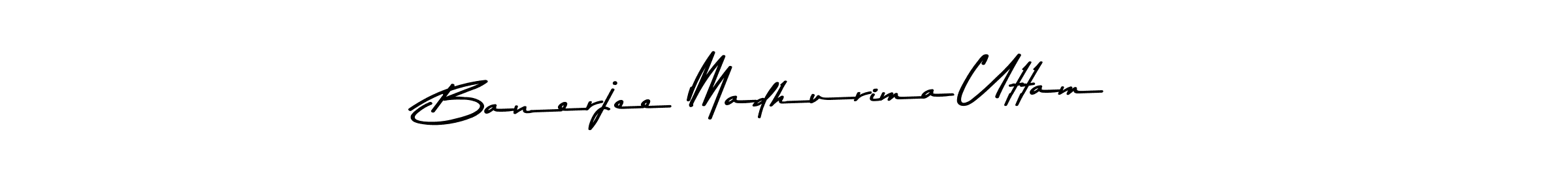 You should practise on your own different ways (Asem Kandis PERSONAL USE) to write your name (Banerjee Madhurima Uttam) in signature. don't let someone else do it for you. Banerjee Madhurima Uttam signature style 9 images and pictures png