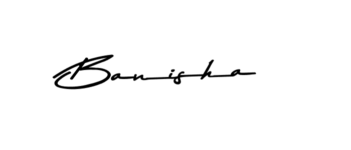 How to make Banisha name signature. Use Asem Kandis PERSONAL USE style for creating short signs online. This is the latest handwritten sign. Banisha signature style 9 images and pictures png