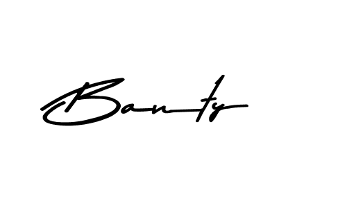 How to make Banty name signature. Use Asem Kandis PERSONAL USE style for creating short signs online. This is the latest handwritten sign. Banty signature style 9 images and pictures png