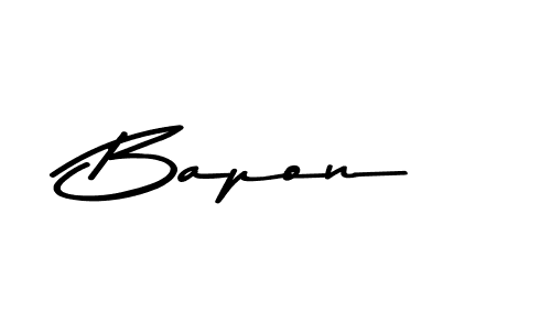 Design your own signature with our free online signature maker. With this signature software, you can create a handwritten (Asem Kandis PERSONAL USE) signature for name Bapon. Bapon signature style 9 images and pictures png