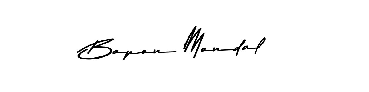 How to make Bapon Mondal name signature. Use Asem Kandis PERSONAL USE style for creating short signs online. This is the latest handwritten sign. Bapon Mondal signature style 9 images and pictures png