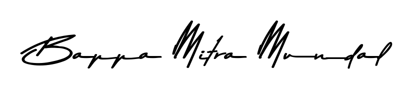 Master the art of signing with Bappa Mitra Mundal written in fluent Asem Kandis PERSONAL USE script. A great template to practice and refine your handwriting. Bappa Mitra Mundal signature style 9 images and pictures png