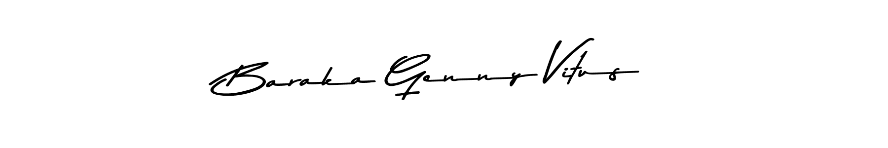 Create a beautiful signature design for name Baraka Genny Vitus. With this signature (Asem Kandis PERSONAL USE) fonts, you can make a handwritten signature for free. Baraka Genny Vitus signature style 9 images and pictures png