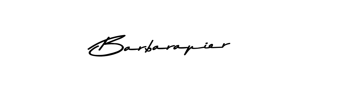 How to make Barbarapier name signature. Use Asem Kandis PERSONAL USE style for creating short signs online. This is the latest handwritten sign. Barbarapier signature style 9 images and pictures png