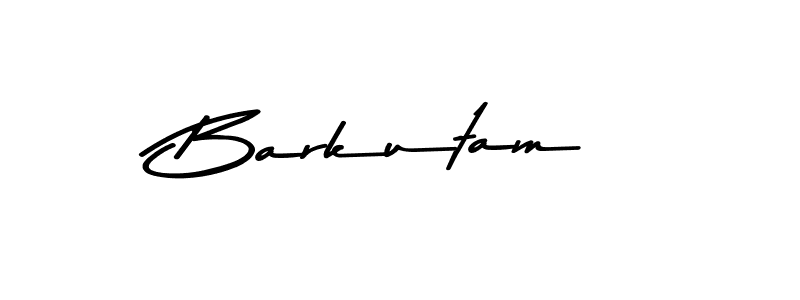 Create a beautiful signature design for name Barkutam. With this signature (Asem Kandis PERSONAL USE) fonts, you can make a handwritten signature for free. Barkutam signature style 9 images and pictures png
