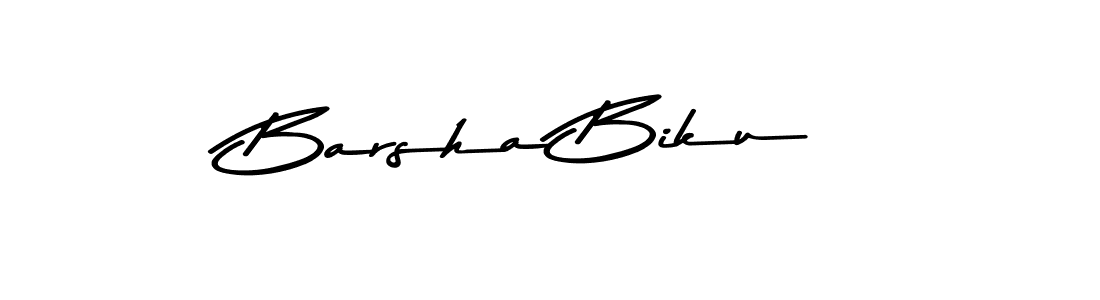 How to make Barsha Biku name signature. Use Asem Kandis PERSONAL USE style for creating short signs online. This is the latest handwritten sign. Barsha Biku signature style 9 images and pictures png