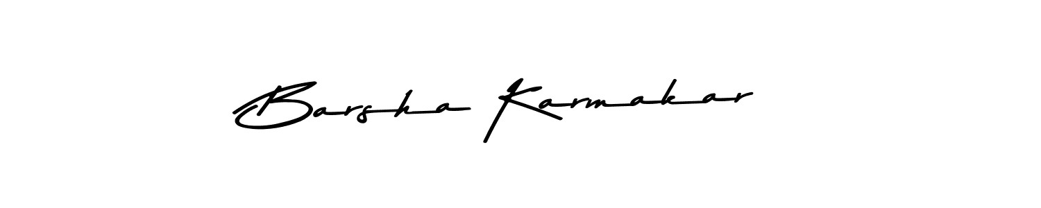 How to make Barsha Karmakar name signature. Use Asem Kandis PERSONAL USE style for creating short signs online. This is the latest handwritten sign. Barsha Karmakar signature style 9 images and pictures png