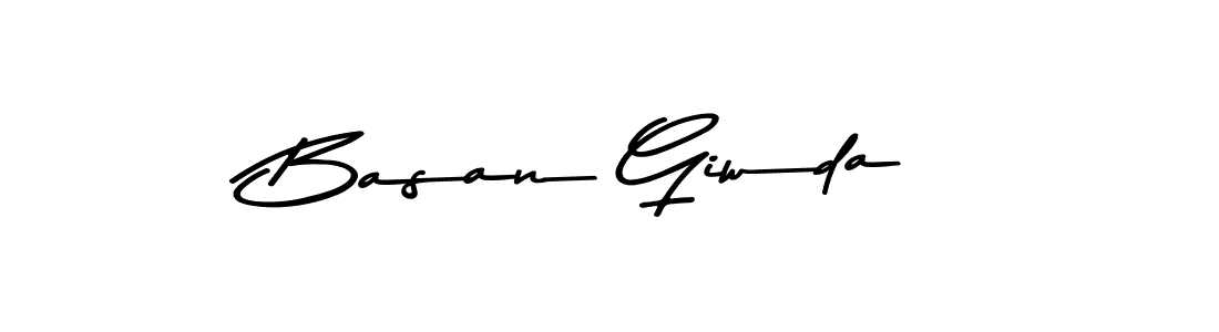 Use a signature maker to create a handwritten signature online. With this signature software, you can design (Asem Kandis PERSONAL USE) your own signature for name Basan Giwda. Basan Giwda signature style 9 images and pictures png