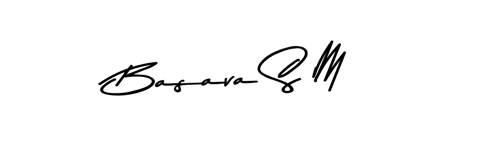Use a signature maker to create a handwritten signature online. With this signature software, you can design (Asem Kandis PERSONAL USE) your own signature for name Basava S M. Basava S M signature style 9 images and pictures png