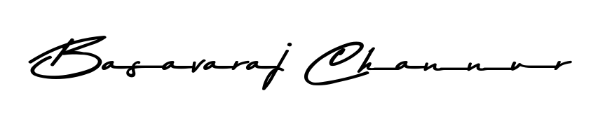 The Asem Kandis PERSONAL USE typeface gives name Basavaraj Channur a refined look. Suitable for certificates, diplomas, and official verification. Basavaraj Channur signature style 9 images and pictures png