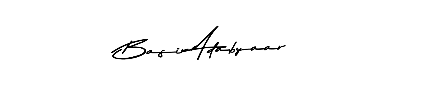 How to make Basir Adabyaar name signature. Use Asem Kandis PERSONAL USE style for creating short signs online. This is the latest handwritten sign. Basir Adabyaar signature style 9 images and pictures png