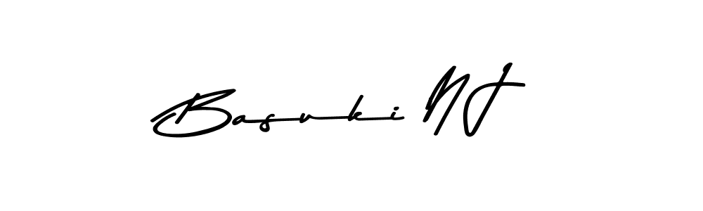 Use a signature maker to create a handwritten signature online. With this signature software, you can design (Asem Kandis PERSONAL USE) your own signature for name Basuki N J. Basuki N J signature style 9 images and pictures png