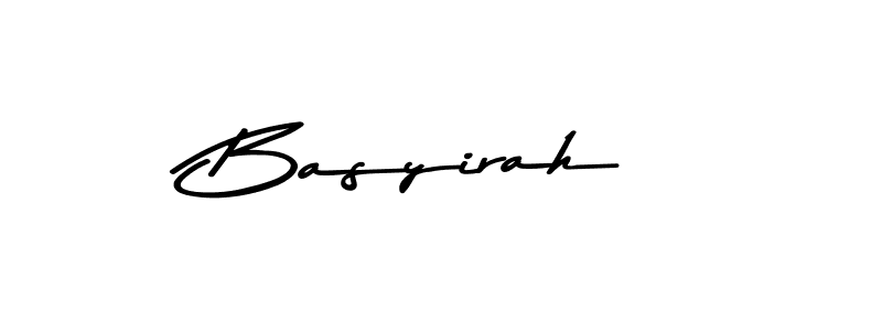 Create a beautiful signature design for name Basyirah. With this signature (Asem Kandis PERSONAL USE) fonts, you can make a handwritten signature for free. Basyirah signature style 9 images and pictures png