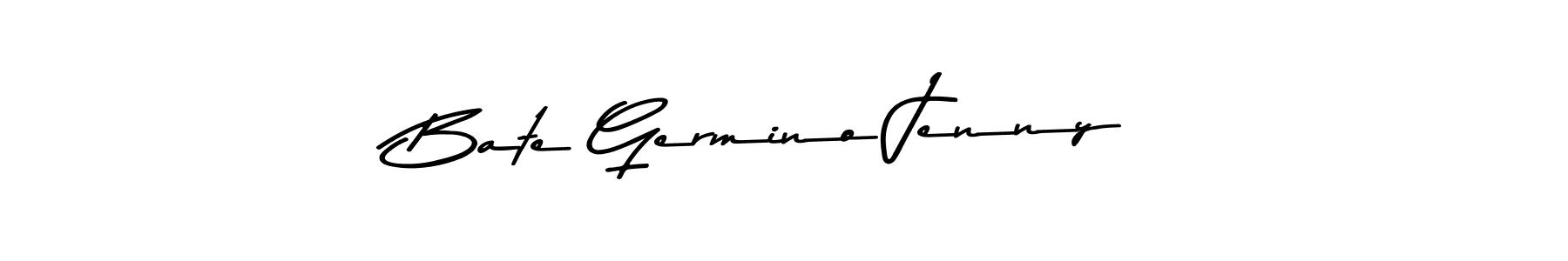 The best way (Asem Kandis PERSONAL USE) to make a short signature is to pick only two or three words in your name. The name Bate Germino Jenny include a total of six letters. For converting this name. Bate Germino Jenny signature style 9 images and pictures png