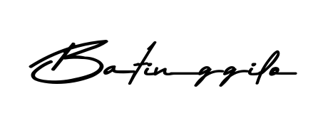 A sleek calligraphic signature for name Batinggilo utilizing Asem Kandis PERSONAL USE styling. Great for adding personal signatures to photos and art. Batinggilo signature style 9 images and pictures png