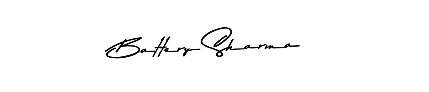 Create a beautiful signature design for name Battery Sharma. With this signature (Asem Kandis PERSONAL USE) fonts, you can make a handwritten signature for free. Battery Sharma signature style 9 images and pictures png