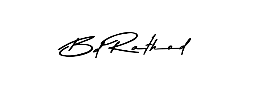 How to make Bd Rathod name signature. Use Asem Kandis PERSONAL USE style for creating short signs online. This is the latest handwritten sign. Bd Rathod signature style 9 images and pictures png