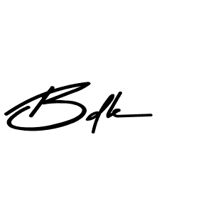 Create a beautiful signature design for name Bdk. With this signature (Asem Kandis PERSONAL USE) fonts, you can make a handwritten signature for free. Bdk signature style 9 images and pictures png