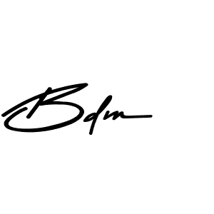 Make a beautiful signature design for name Bdm. With this signature (Asem Kandis PERSONAL USE) style, you can create a handwritten signature for free. Bdm signature style 9 images and pictures png