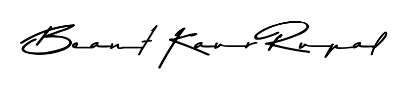 Create a personalized artistic stamp with Beant Kaur Rupal in Asem Kandis PERSONAL USE font. Perfect for visual artists, designers, and influencers. Beant Kaur Rupal signature style 9 images and pictures png