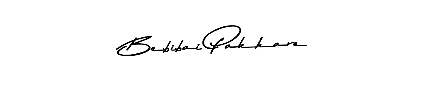 Create a beautiful signature design for name Bebibai Pakhare. With this signature (Asem Kandis PERSONAL USE) fonts, you can make a handwritten signature for free. Bebibai Pakhare signature style 9 images and pictures png