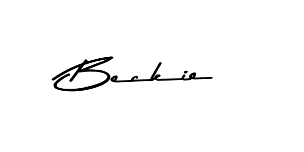 Create a beautiful signature design for name Beckie. With this signature (Asem Kandis PERSONAL USE) fonts, you can make a handwritten signature for free. Beckie signature style 9 images and pictures png