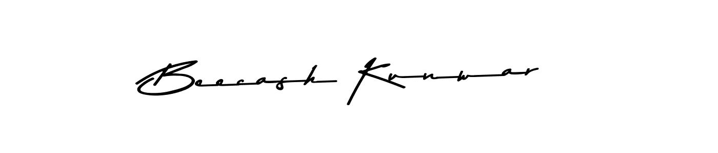 Make a beautiful signature design for name Beecash Kunwar. With this signature (Asem Kandis PERSONAL USE) style, you can create a handwritten signature for free. Beecash Kunwar signature style 9 images and pictures png