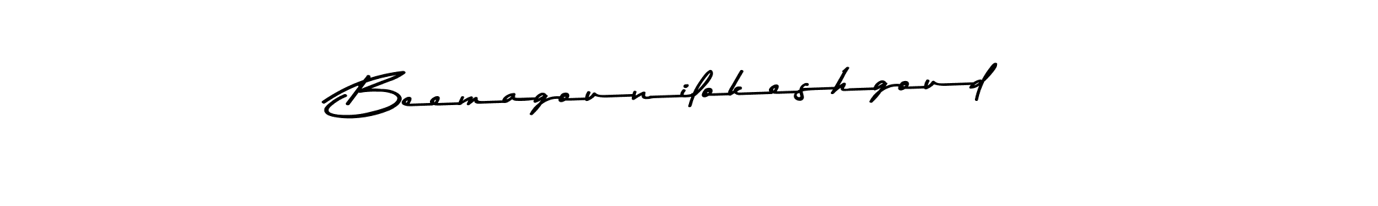 The best way (Asem Kandis PERSONAL USE) to make a short signature is to pick only two or three words in your name. The name Beemagounilokeshgoud include a total of six letters. For converting this name. Beemagounilokeshgoud signature style 9 images and pictures png