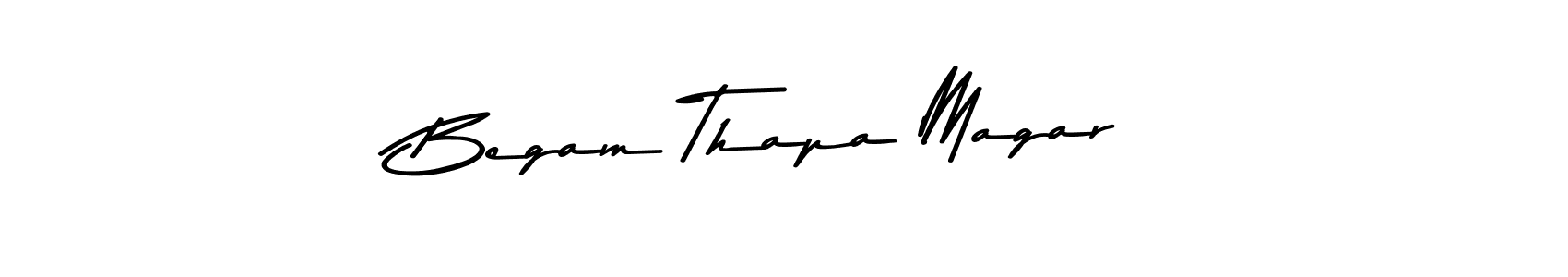 Design your own signature with our free online signature maker. With this signature software, you can create a handwritten (Asem Kandis PERSONAL USE) signature for name Begam Thapa Magar. Begam Thapa Magar signature style 9 images and pictures png