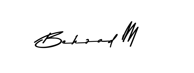 The best way (Asem Kandis PERSONAL USE) to make a short signature is to pick only two or three words in your name. The name Behzad M include a total of six letters. For converting this name. Behzad M signature style 9 images and pictures png