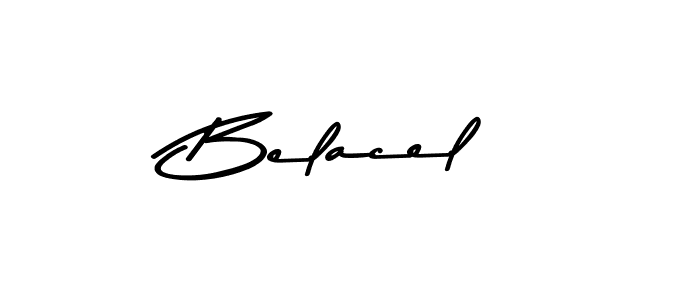 Create a beautiful signature design for name Belacel. With this signature (Asem Kandis PERSONAL USE) fonts, you can make a handwritten signature for free. Belacel signature style 9 images and pictures png
