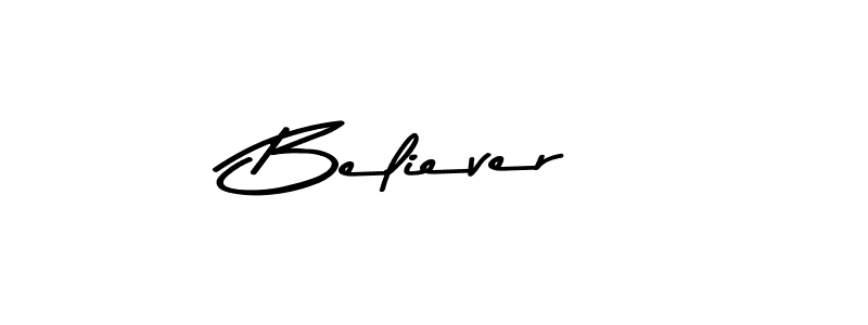 Use a signature maker to create a handwritten signature online. With this signature software, you can design (Asem Kandis PERSONAL USE) your own signature for name Believer. Believer signature style 9 images and pictures png