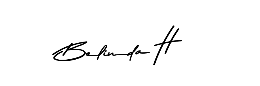 Create a beautiful signature design for name Belinda H. With this signature (Asem Kandis PERSONAL USE) fonts, you can make a handwritten signature for free. Belinda H signature style 9 images and pictures png