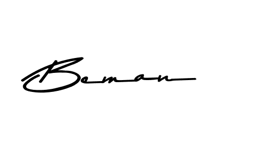 How to make Beman name signature. Use Asem Kandis PERSONAL USE style for creating short signs online. This is the latest handwritten sign. Beman signature style 9 images and pictures png
