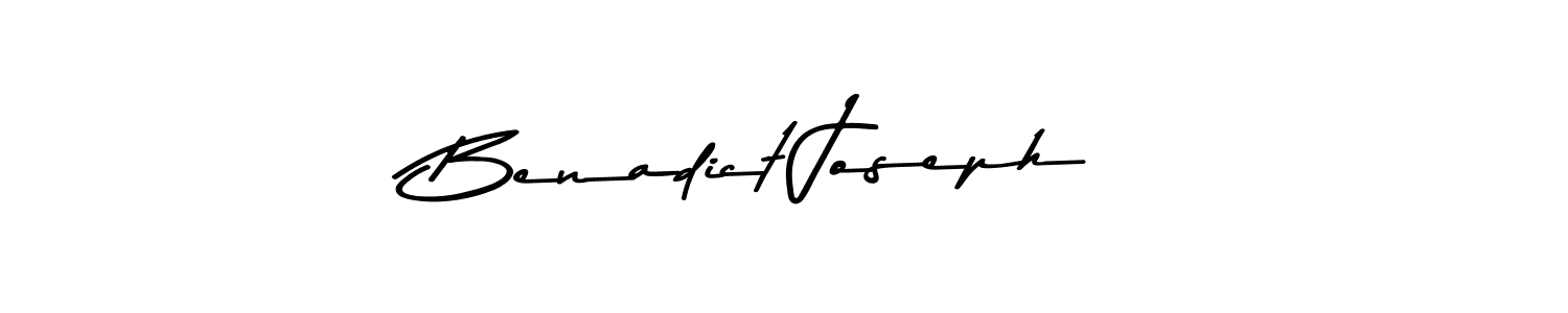 Use a signature maker to create a handwritten signature online. With this signature software, you can design (Asem Kandis PERSONAL USE) your own signature for name Benadict Joseph. Benadict Joseph signature style 9 images and pictures png