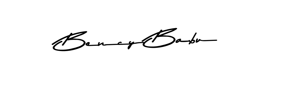 How to make Bency Babu name signature. Use Asem Kandis PERSONAL USE style for creating short signs online. This is the latest handwritten sign. Bency Babu signature style 9 images and pictures png