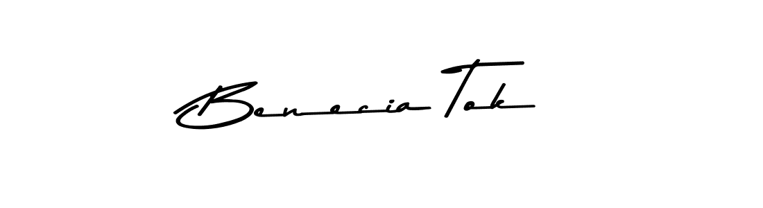 Create a beautiful signature design for name Benecia Tok. With this signature (Asem Kandis PERSONAL USE) fonts, you can make a handwritten signature for free. Benecia Tok signature style 9 images and pictures png