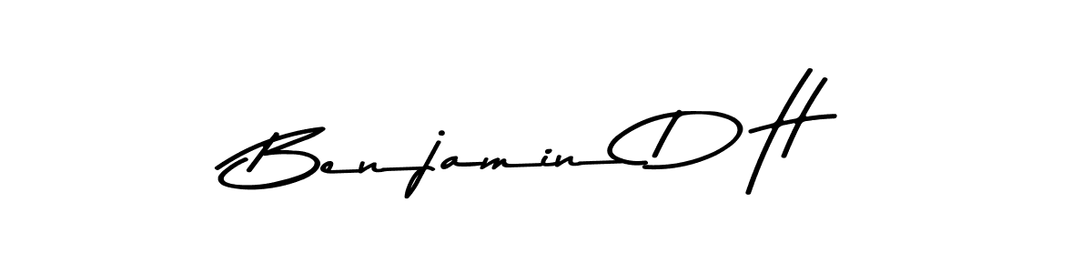 Make a beautiful signature design for name Benjamin D H. With this signature (Asem Kandis PERSONAL USE) style, you can create a handwritten signature for free. Benjamin D H signature style 9 images and pictures png