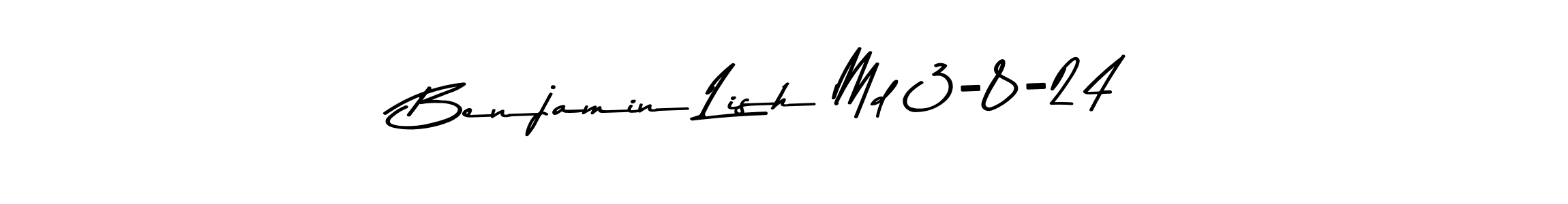 Also You can easily find your signature by using the search form. We will create Benjamin Lish Md 3-8-24 name handwritten signature images for you free of cost using Asem Kandis PERSONAL USE sign style. Benjamin Lish Md 3-8-24 signature style 9 images and pictures png