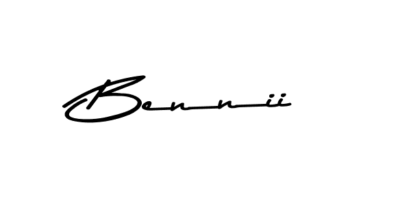 Create a beautiful signature design for name Bennii. With this signature (Asem Kandis PERSONAL USE) fonts, you can make a handwritten signature for free. Bennii signature style 9 images and pictures png
