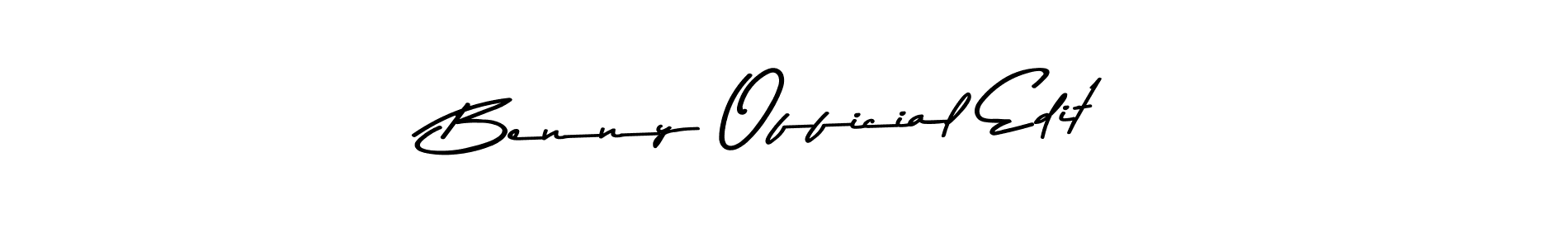 Create a beautiful signature design for name Benny Official Edit. With this signature (Asem Kandis PERSONAL USE) fonts, you can make a handwritten signature for free. Benny Official Edit signature style 9 images and pictures png