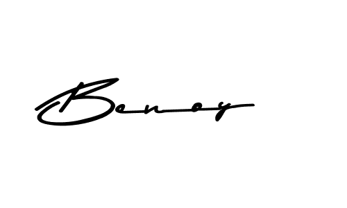 Create a beautiful signature design for name Benoy. With this signature (Asem Kandis PERSONAL USE) fonts, you can make a handwritten signature for free. Benoy signature style 9 images and pictures png