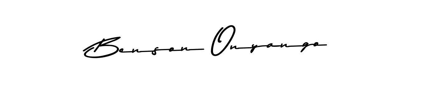 Make a beautiful signature design for name Benson Onyango. With this signature (Asem Kandis PERSONAL USE) style, you can create a handwritten signature for free. Benson Onyango signature style 9 images and pictures png