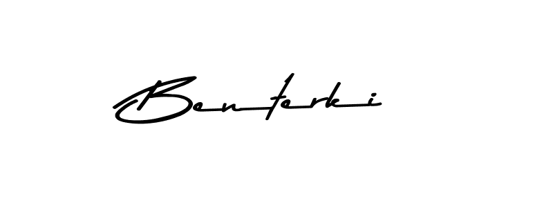 Use a signature maker to create a handwritten signature online. With this signature software, you can design (Asem Kandis PERSONAL USE) your own signature for name Benterki. Benterki signature style 9 images and pictures png