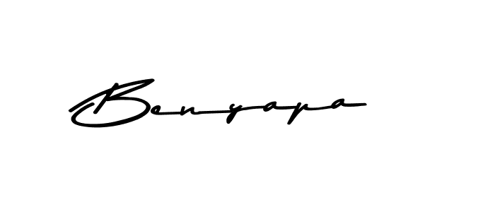 How to make Benyapa name signature. Use Asem Kandis PERSONAL USE style for creating short signs online. This is the latest handwritten sign. Benyapa signature style 9 images and pictures png