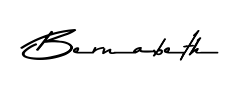 How to make Bernabeth name signature. Use Asem Kandis PERSONAL USE style for creating short signs online. This is the latest handwritten sign. Bernabeth signature style 9 images and pictures png