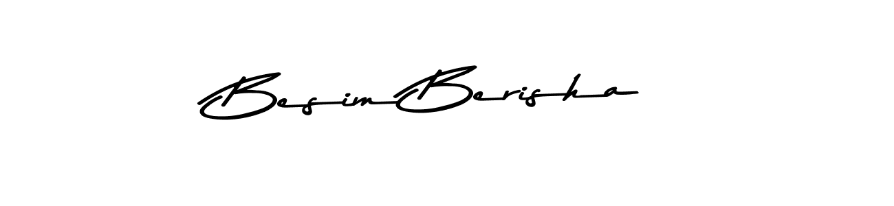 How to make Besim Berisha name signature. Use Asem Kandis PERSONAL USE style for creating short signs online. This is the latest handwritten sign. Besim Berisha signature style 9 images and pictures png