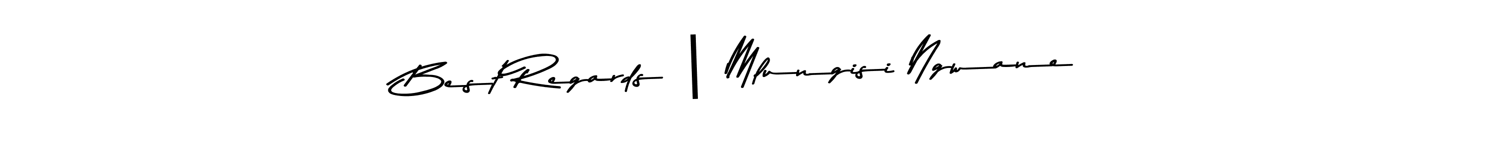 Also You can easily find your signature by using the search form. We will create Best Regards | Mlungisi Ngwane name handwritten signature images for you free of cost using Asem Kandis PERSONAL USE sign style. Best Regards | Mlungisi Ngwane signature style 9 images and pictures png