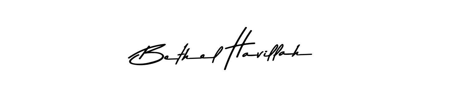 How to make Bethel Havillah name signature. Use Asem Kandis PERSONAL USE style for creating short signs online. This is the latest handwritten sign. Bethel Havillah signature style 9 images and pictures png