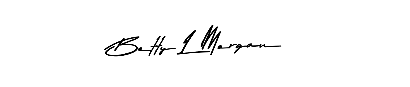 How to make Betty L Morgan name signature. Use Asem Kandis PERSONAL USE style for creating short signs online. This is the latest handwritten sign. Betty L Morgan signature style 9 images and pictures png